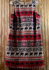 Eliza J Pink and blue sleeveless Shift dress with elephant pattern Size 14