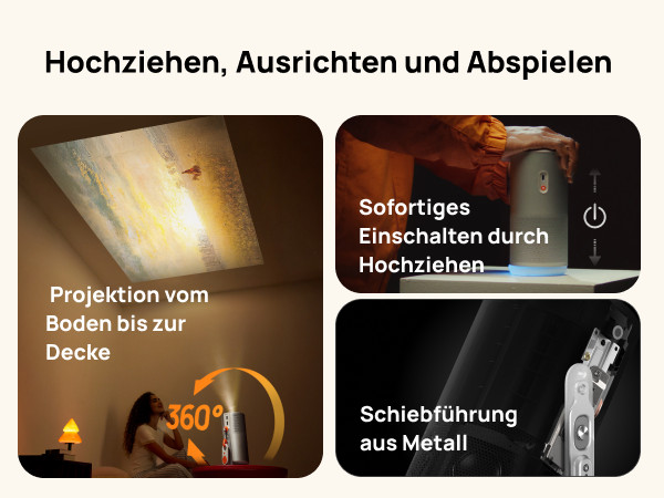 XGIMI MoGo Set di 4 Proiettori con Batteria, Smart Outdoor Home Theater con Supporto PowerBase foto 4