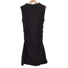 Quince Women Stretch Cotton Jersey Mock Neck Mini Dress TRUE Black L
