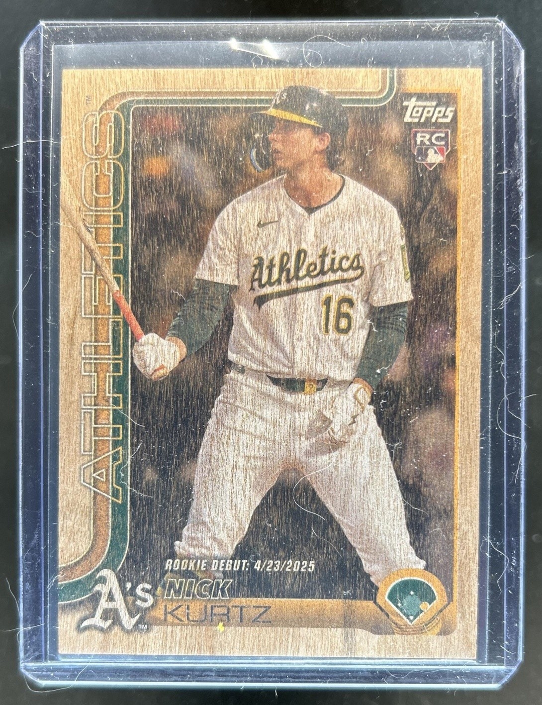 2025 Topps Update Nick Kurtz RC Wood Debut #/25 Athletics Rookie