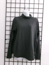"NEW" EDDIE BAUER   🌸   LARGE==GRAY KNIT TOP / ACTIVE FUNNEL NECK / T-SHIRT TOP