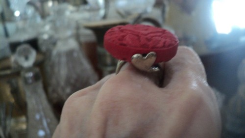 ANELLO ARGENTO ARTIGIANALE PASTA CORALLO ITALIANA MISURA US7/EU54 - Foto 2 di 3