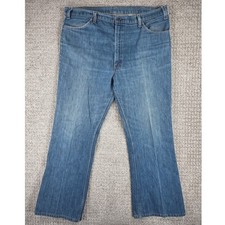 Vintage Levi's 646 Mens Orange Tab Bell Bottom Flares Jeans Denim Zip Size 40x30