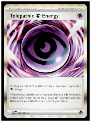 Pokemon: Perfect Order Telepathic Psychic Energy Card Rare,Holo #088/088