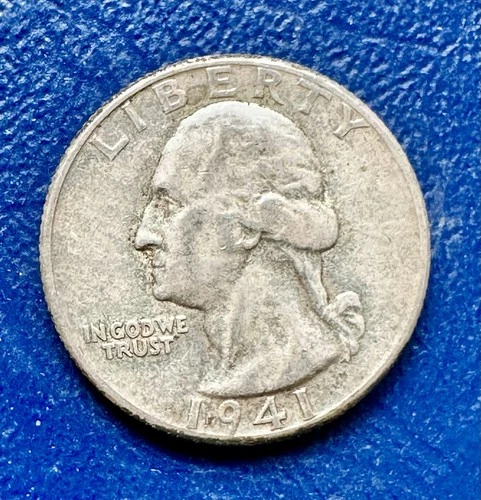 1941 Washington Quarter. 90% Silver. XF Condition. Charity Auction. ￼