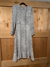 J. Crew - Midi White Black Navy Polka Dot Long Sleeve Dress - Women's Size 4