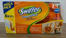 Swiffer Carpet Flick Everyday Carpet Sweeper Mega Kit with 6 Refills 2005 NEW