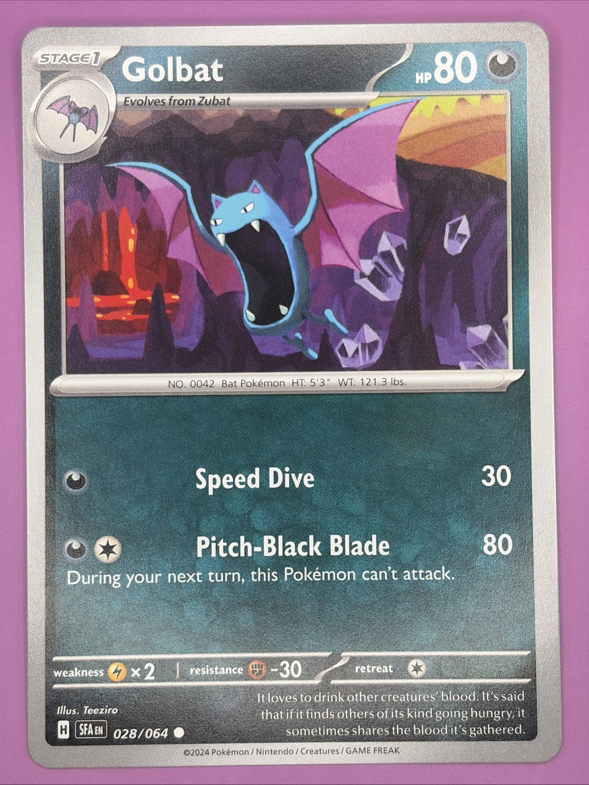 Golbat 028/064 Shrouded Fable Regular Finish Pokemon Card
