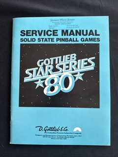 GOTTLIEB PINBALL STAR SERIES 80 MANUAL 1980 COIN OP ARCADE CLEAN ORIGINAL