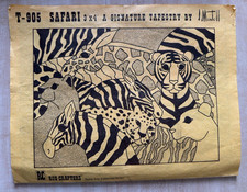 Vintage Rug Crafter's Hooking Tufting Burlap Canvas Safari 3' x 4'  T-905