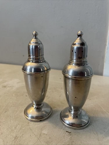 Vintage Reed & Barton 40 Salt & Pepper Shakers Sterling Weighted Glass Liners