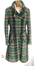 Max Mara Weekend Belted Tweed Coat Fits Size 10 Uk Brightly Coloured Weave-neon!