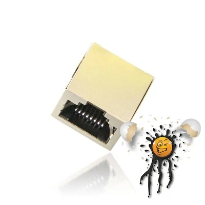 Female RJ45 Buchse Ethernet Connector Steckverbinder 8P8C 90º gewinkelt - Bild 1 von 3