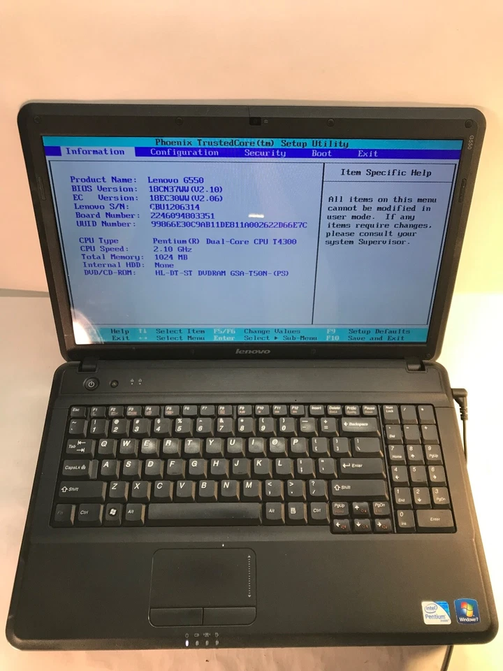 LOTE DE 2-Lenovo G550 15" Intel Pentium Dual-Core 2.3 GHz 4Gb RAM SIN HDD -MZ Foto 2 de 4