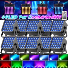 10PCS Rechargeable 36 LED RGB Battery Par Stage Light DMX Party DJ Show Wireless