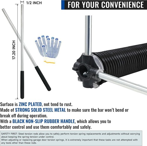 Oil-Free Black Coated Garage Door Torsion Springs Set - Minimum 16,000 Cycles - Picture 7 of 8