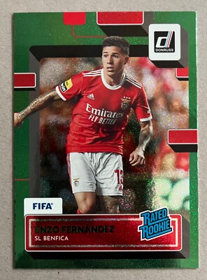 Enzo Fernandez 2022-23 Donruss FIFA GREEN PARALLEL RATED ROOKIE 