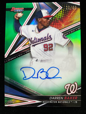 2022 Bowman’s Best DARREN BAKER Rookie GREEN REFRACTOR AUTO #/99 Nationals RC SP