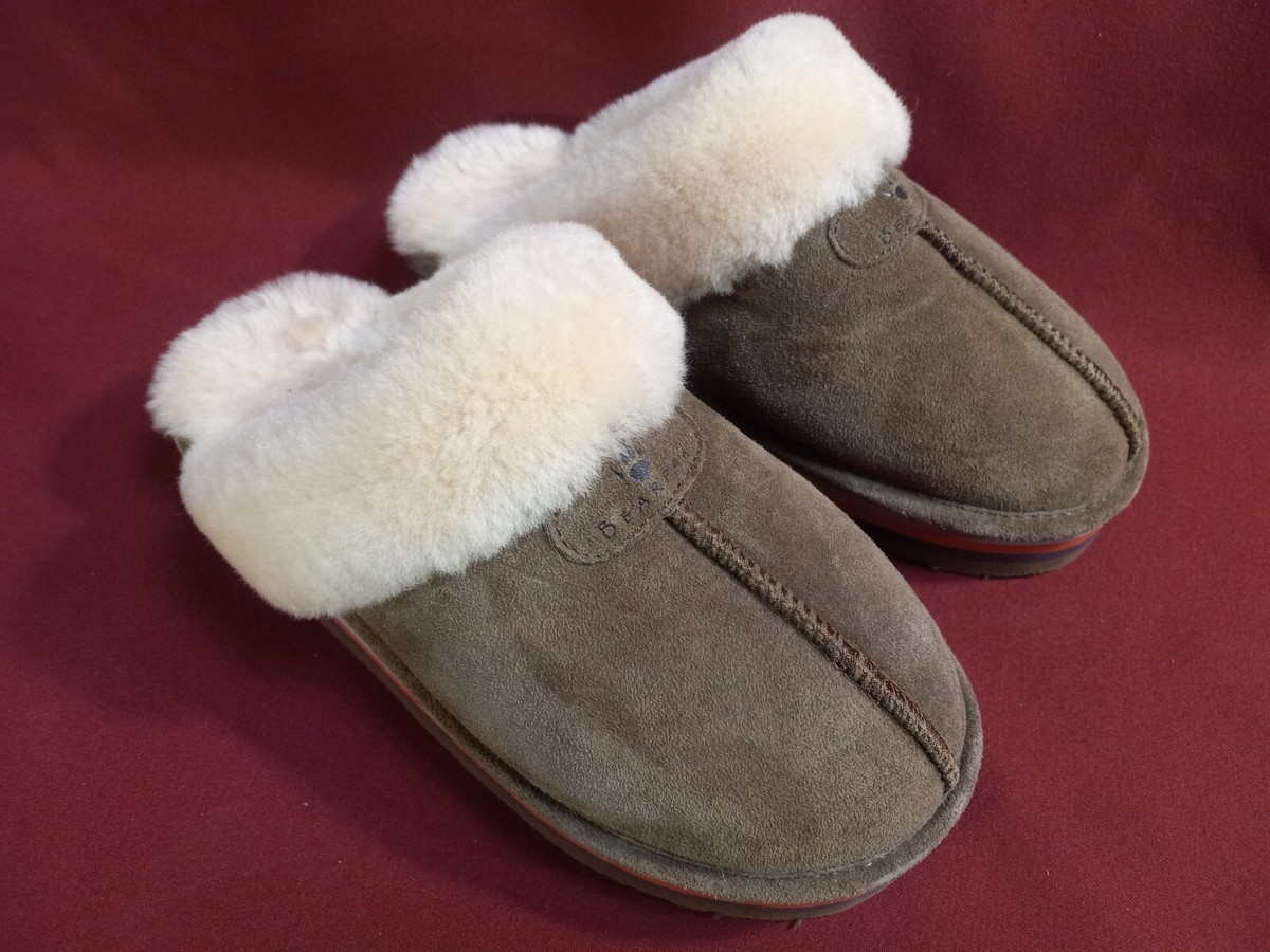 Bearpaw Retro Loki Women's size 10 Platform Slipper Brown Tan Suede  Sheepskin