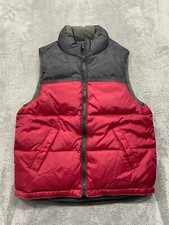 Vintage Old Navy Vest Boys 6-7 Red Gray Reversible Goose Down Y2kfashion Outdoor