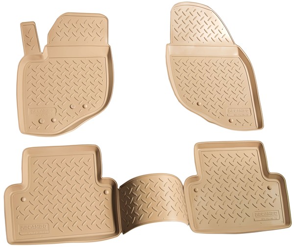 3D Gummi Fussmatten Passend FüR Volvo S60 I 2000 - 2009 Beige Passgenau Mit Rand-image
