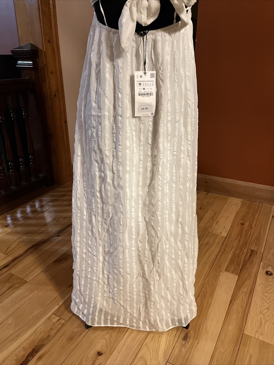 Zara Flowy Textured Dress Ecru 7521/115 Size M Medium NEW Long | eBay Zara Flowy Textured Dress Ecru 7521/115 Size M Medium NEW Long | eBay