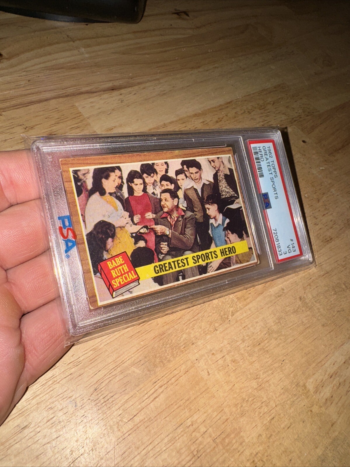 Babe Ruth Antique Baseball Card Vintage PSA 3 Topps New York Yankees NYC 1962 view 3