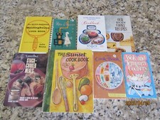 Lot 8 Vintage Cookbooks-Cutco-Sunset-Tupperware-Betty Westinghouse-Brand Recipes