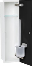 Contenitore wc a parete bianco desc flat 600 1 porta vetro nero rec