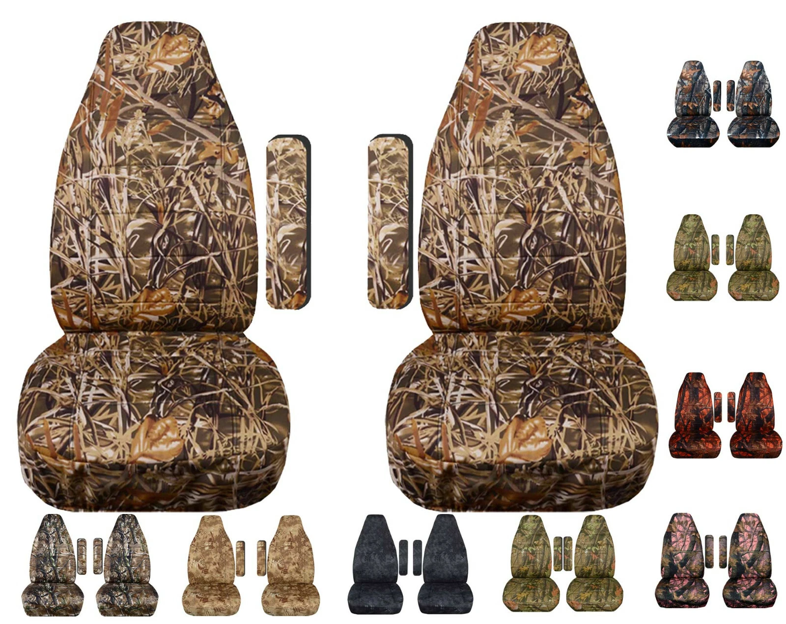 1990 to 1997 fits Dodge Ram Camo Bucket Seat Covers One Armrest Cover Per Seat