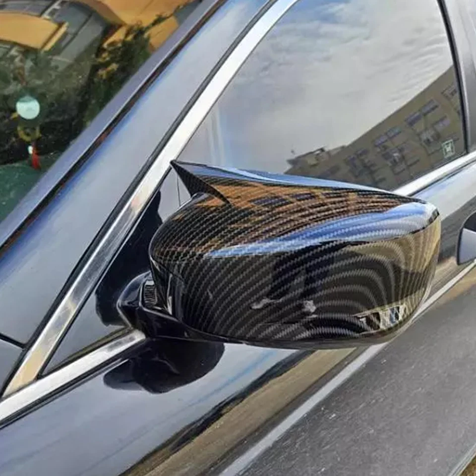 For Acura ILX 13-24 Carbon Fiber Exterior Horn Rear View Mirror Cover Trim 2pcS Foto 4 de 4