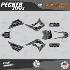 Graphics Kit for Kayo Pit bike TD125 (2021+) Pecker Series - SMOKE