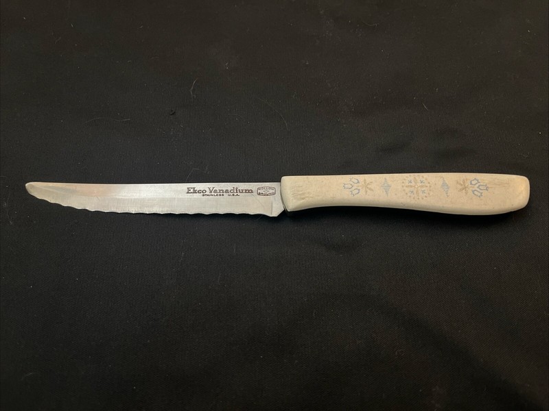 Vtg Ekco Vanadium Knife Holland Tulip Handle 8" Stainless Steel Blade 5" Handle