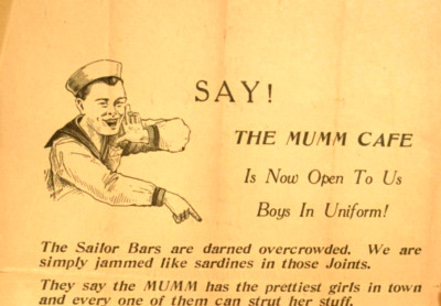 1925 Mumm Cafe Hongkew Shanghai China Handbill Flyer U.S. Navy Bar Advertisement