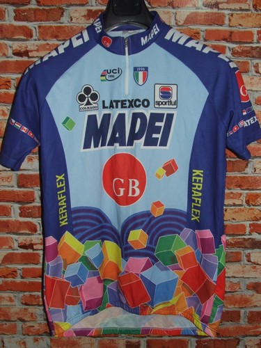 Mapei Latexco Sportful Maillot Bicyclette Cyclisme Shirt Tg. M