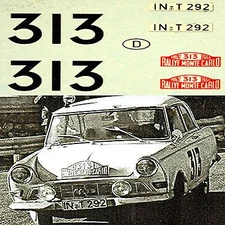 Dkw Junior Rallye Monte Carlo 1963 P.Gelé A.Soisbault #313 1:87 Decal Decal