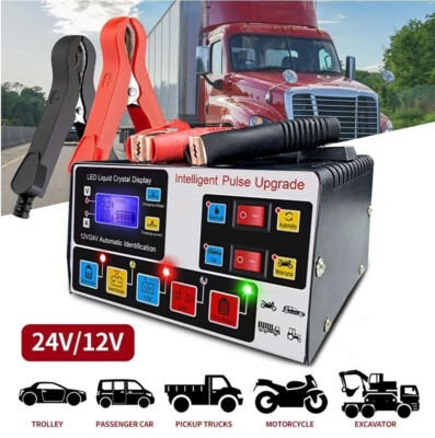 Automatic Smart Battery Charger 12V/24V 220W Pulse Repair Car Battery Charger