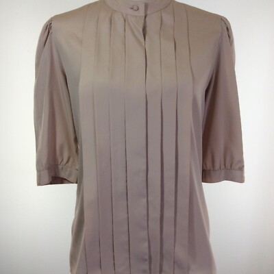 Vintage Lady Manhattan Womens Top Size 5/6 Hidden Button Up Polyester Blush