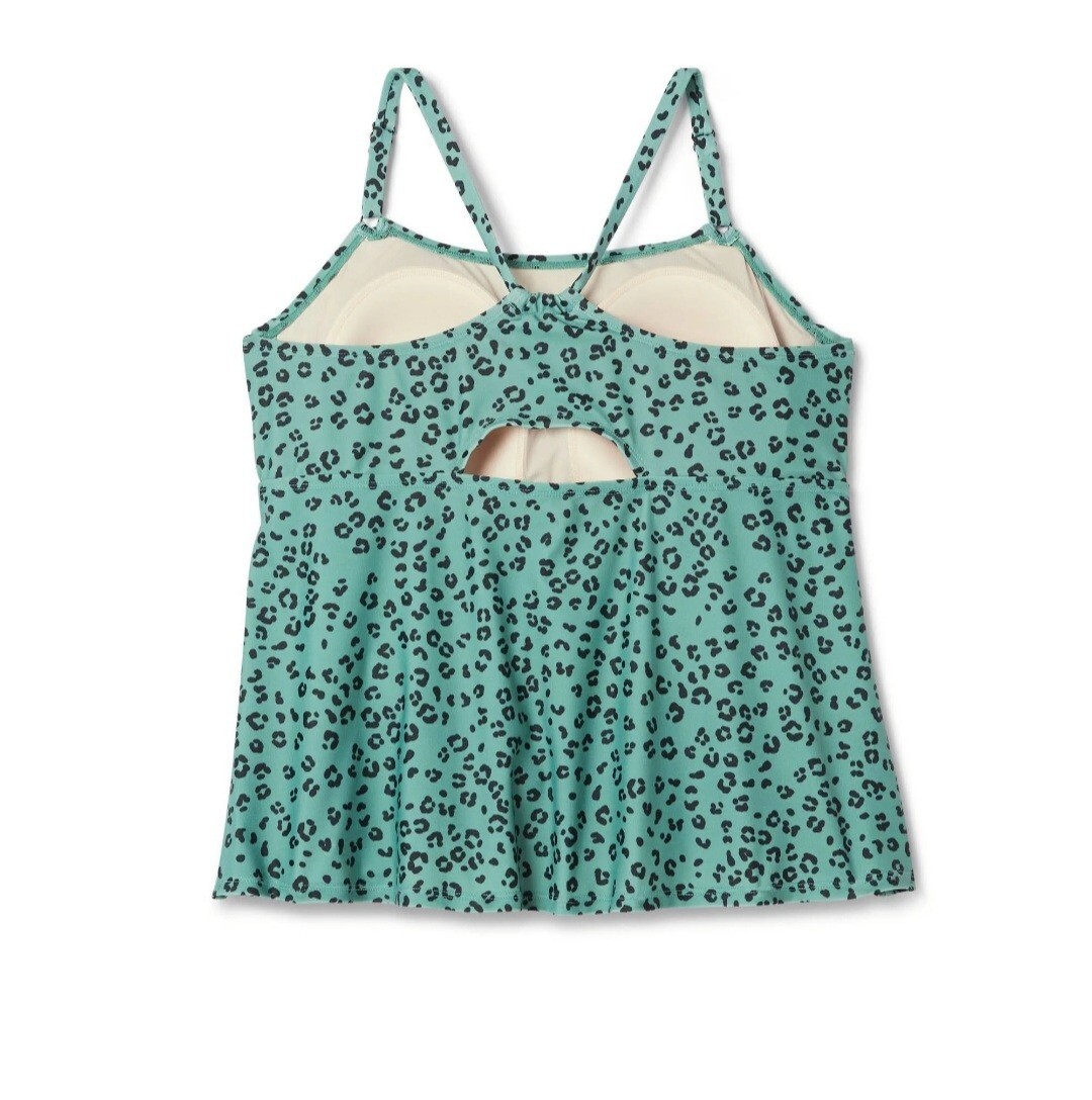 Kona Sol Spotted Print Scoop Neck Tankini Top Women's Size XL (16) NWT