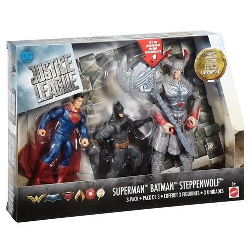 PAQUETE DE 3 FIGURAS DE ACCIÓN DE LA PELÍCULA DE LA LIGA DE LA JUSTICIA BATMAN Y SUPERMAN VS. STEPPENWOLF PELÍCULA - Imagen 5 de 6