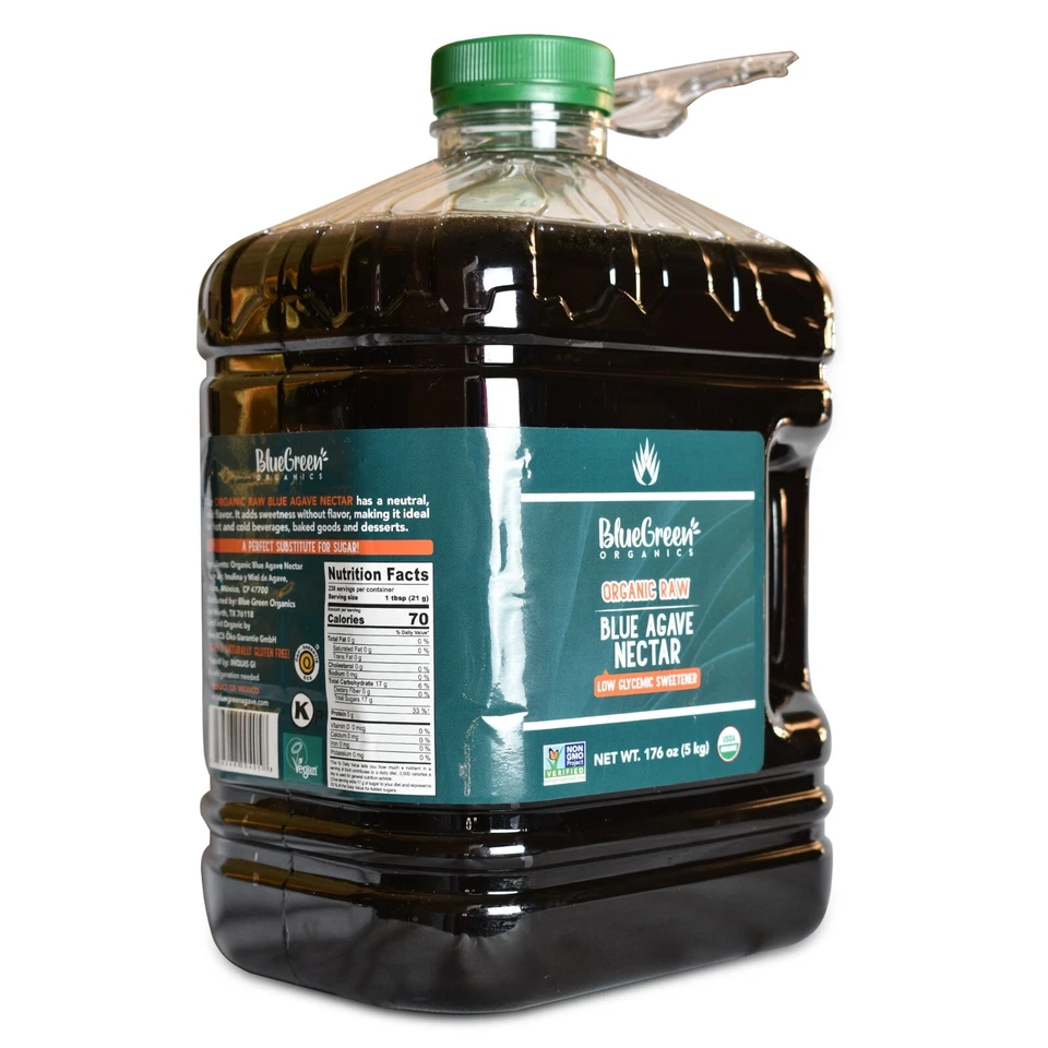BLUE GREEN RAW Organic Agave Nectar, 1 Gallon, 176 Ounce - Image 2 of 4