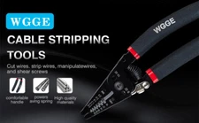 WGGE WG-013 Wire Stripper and Cutter 7'' ,Cuts, strips wire and loops 10-20 AWG 