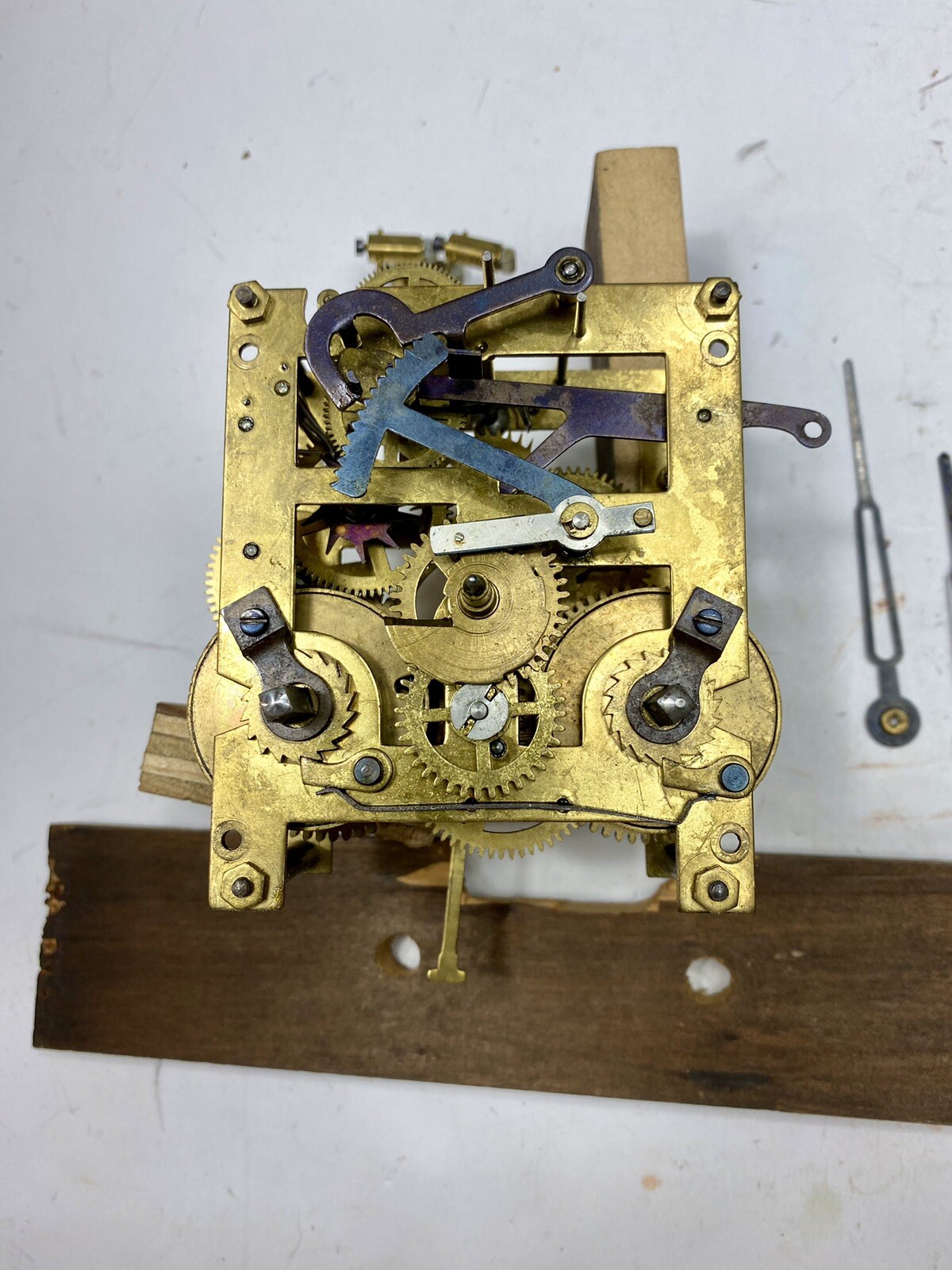 German Wall Clock Movement With Original Chime Rods And Pendulum eBay