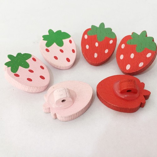 Wood Buttons Craft Wooden Sewing Buttons Clothing Button Strawberry Buttons - Picture 11 of 11