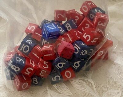Numbered Dice 0-5 Red 6-10 Blue 6 Sided Math Manipulative And Tub Learning Games