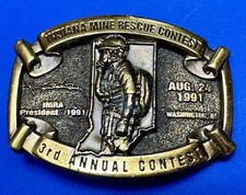 Vintage 1991 Irma Indiana Mine Rescue Contest 3Rd Annual Belt Buckle