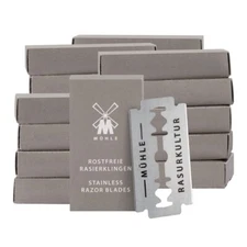 MÜHLE Stainless Steel Safety Razor Shaving Blades 100 Count Germany
