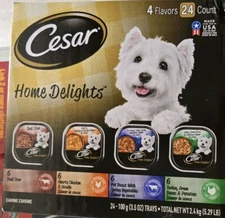 Cesar Loaf and Topper in Sauce Wet Dog Food Variety Pack, 3.5 oz Trays (24 Pack)