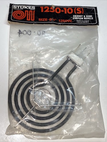 Genuine Stokes Model 1250-10(S), 6 1/4”, 1250W 240V Hotplate Element - Picture 2 of 3