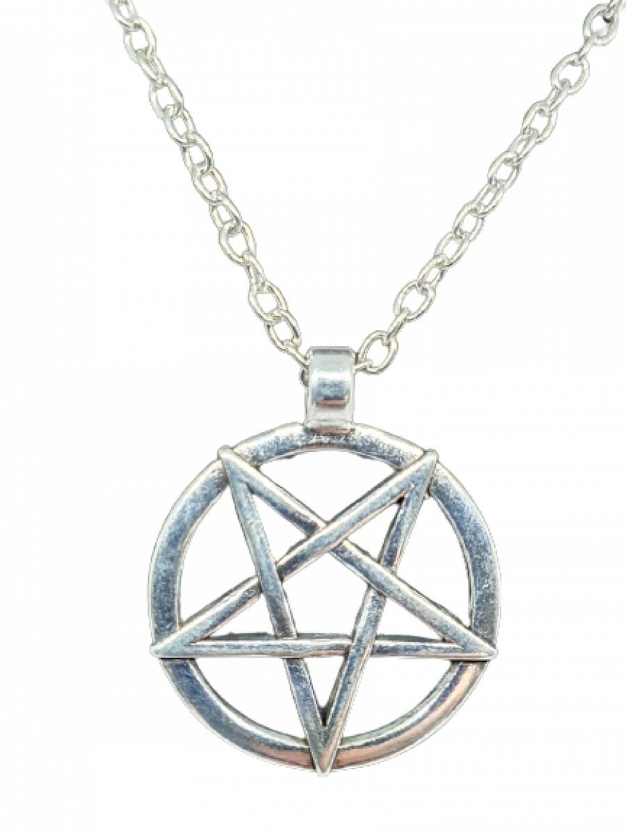 Pendentif Pentagramme Inversé Satan Chaîne Argent 18 - Occulte, Satanisme, Lucifer